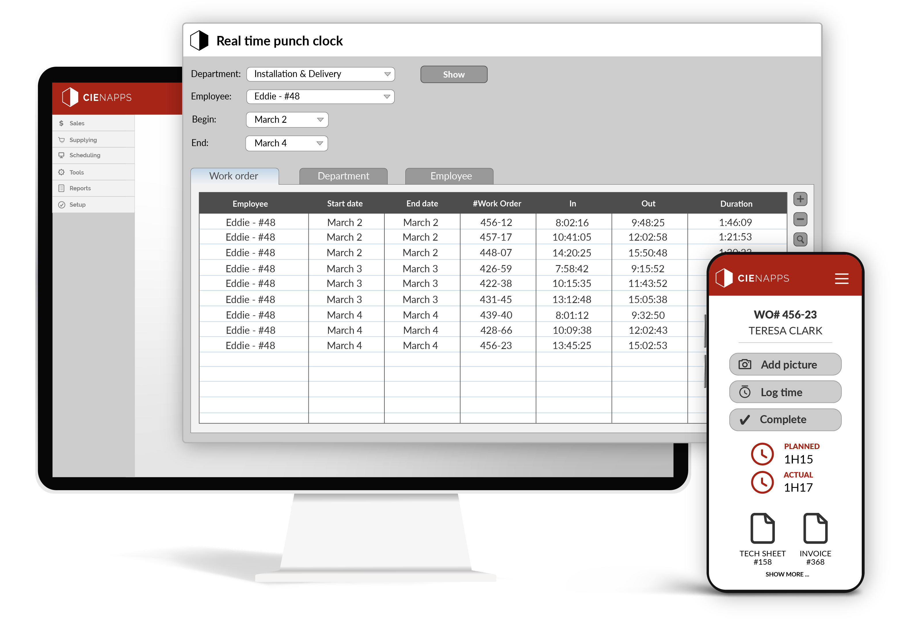 Real time punch - installation tools